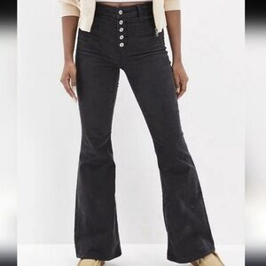 AE Stretch Corduroy Super High-Waisted Flare Pant GRAY NWT